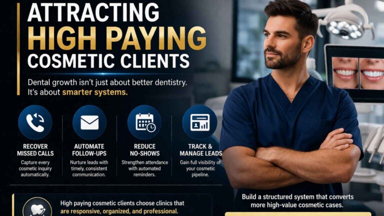 high paying cosmetic clients dental system automation male dentist premium cases marketing strategy